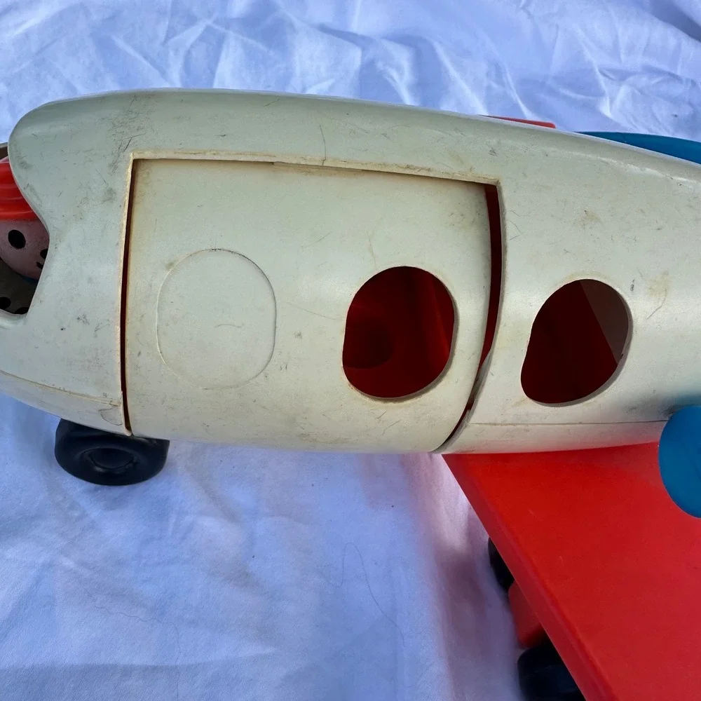 Fisher Price Fun Jet Toy Airplane Kids OS White Good Vintage 183 Little People